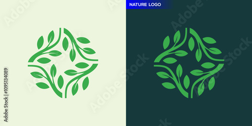 Leaf logo. Nature, growth, plant. Icon symbol design template EPS 10.