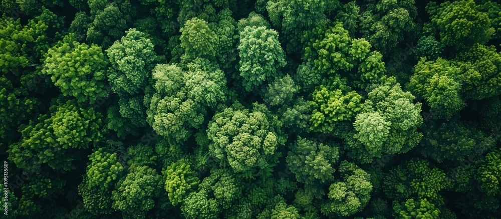 Naklejka premium Aerial View of a Lush Forest Canopy