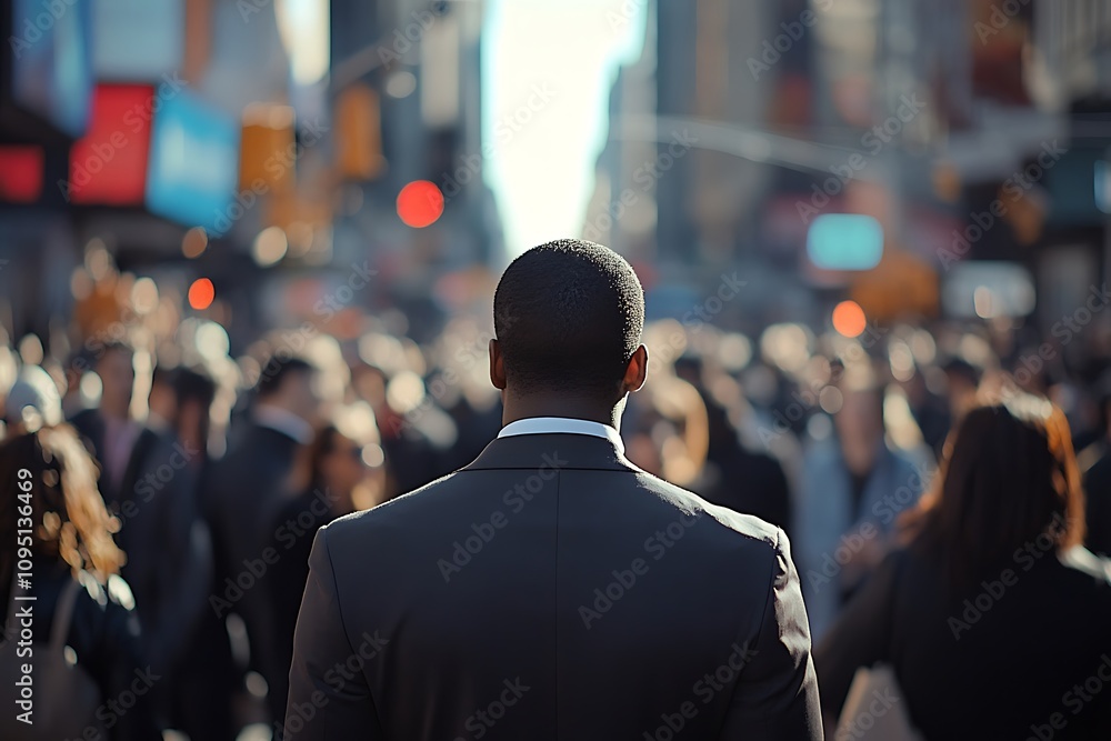 Male Silhouette in Daytime City Crowd Urban Anonymity Male Silhouette in Daytime City Crowd Urban Anonymity