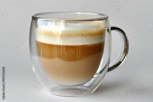 doppio coffee in clear glass mug