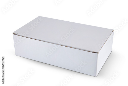 White cardboard box isolated on a White background