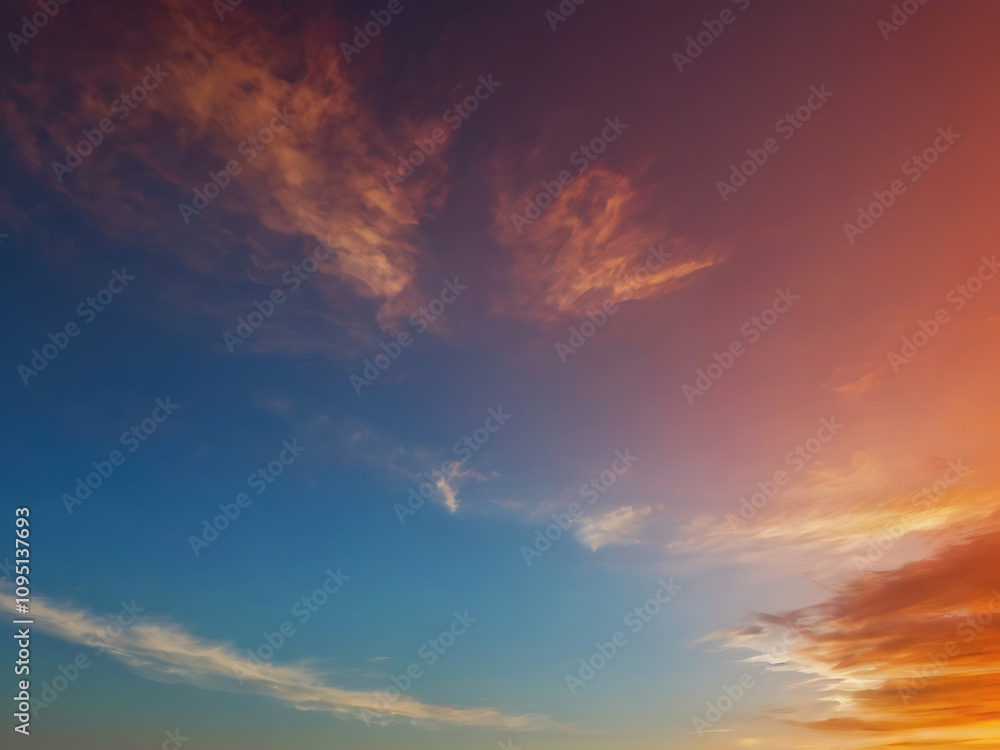 Beautiful evening sky, sunset imagedusk twilight light blue landscape sunrise summer Beautiful evening sky, sunset imagedusk twilight light blue landscape sunrise summer