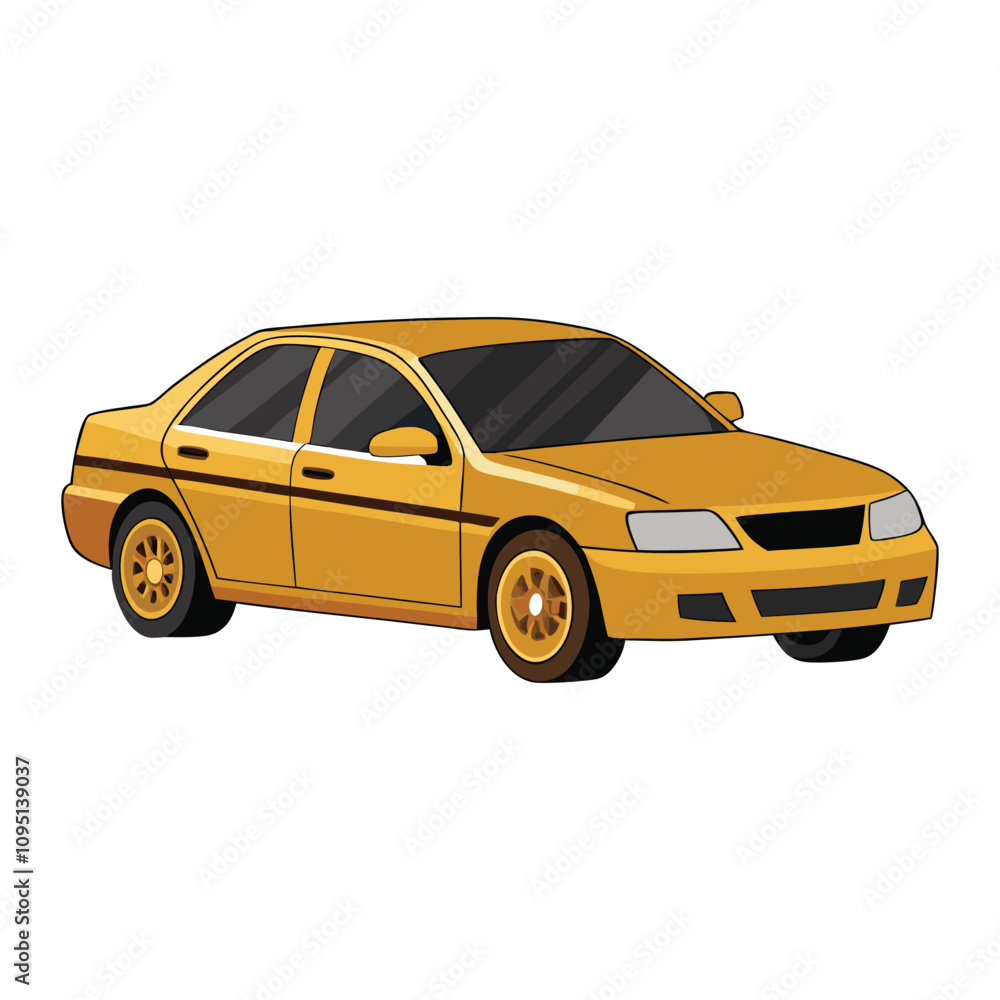 High Quality Sedan Car Vector Illustration Design on Clean White Background High Quality Sedan Car Vector Illustration Design on Clean White Background