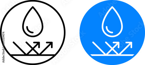 Water resistant icon vector. Waterproof sign. Water icon illustration.