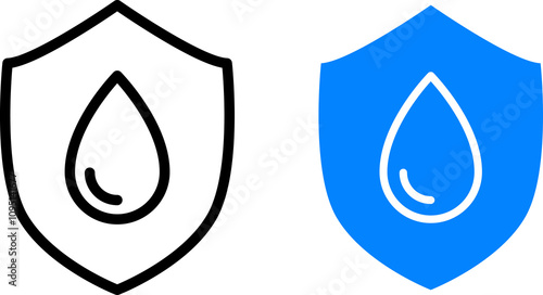 Water resistant icon vector. Waterproof sign. Water icon illustration.