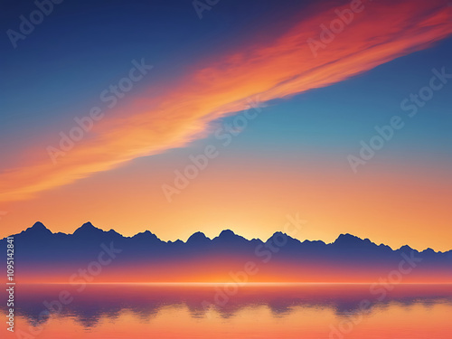 Beautiful evening sky, sunset imagedusk twilight light blue landscape sunrise summer