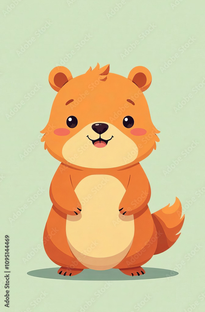Cute plush capybara on a light background, close-up.