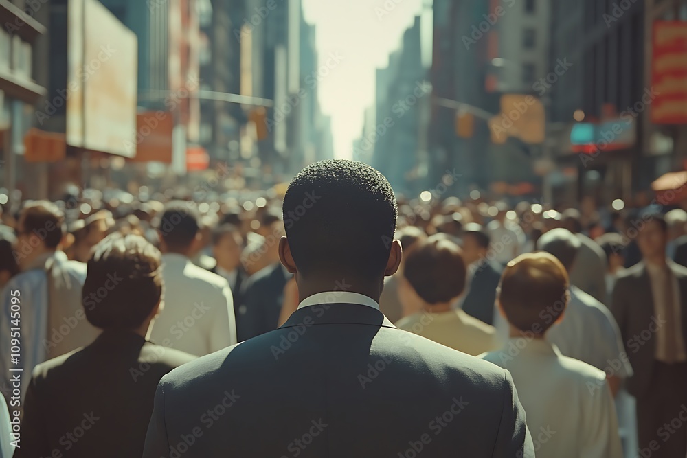 Midtown Gray Suit Urban Landscape Depth of Field Midtown Gray Suit Urban Landscape Depth of Field
