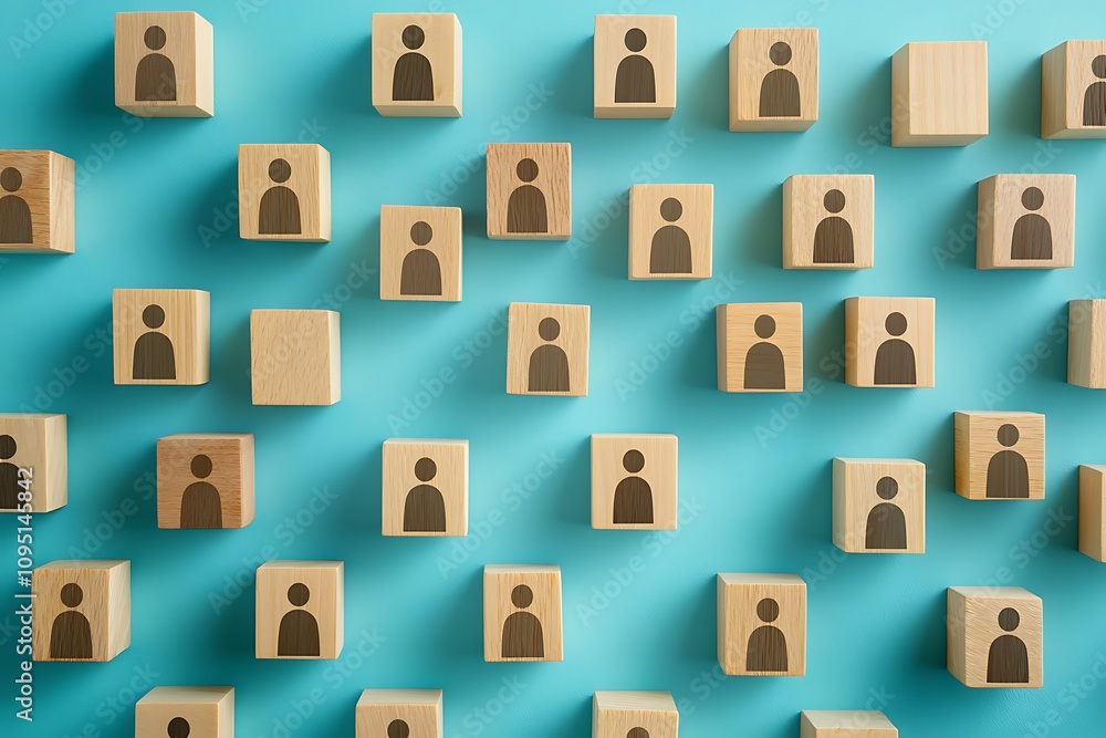Minimalist Abstract Team Management Wooden Cube People Icons Pattern Minimalist Abstract Team Management Wooden Cube People Icons Pattern