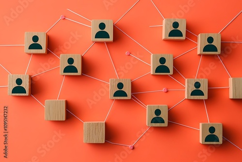 Minimalist Network Grid Individuals Connected via Threads photo