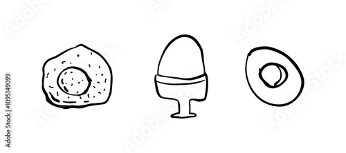 A set with eggs of different cooking methods. Vector illustration for design.