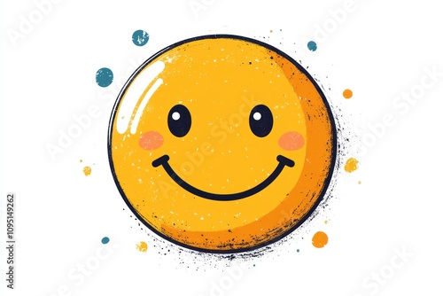 A Grunge Style Happy Smiley Face Illustration photo