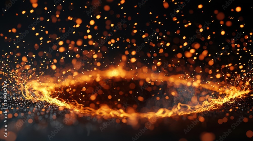 Naklejka premium Dynamic action dialogue during a duel, text formed by sparks and fire, 3D illustration