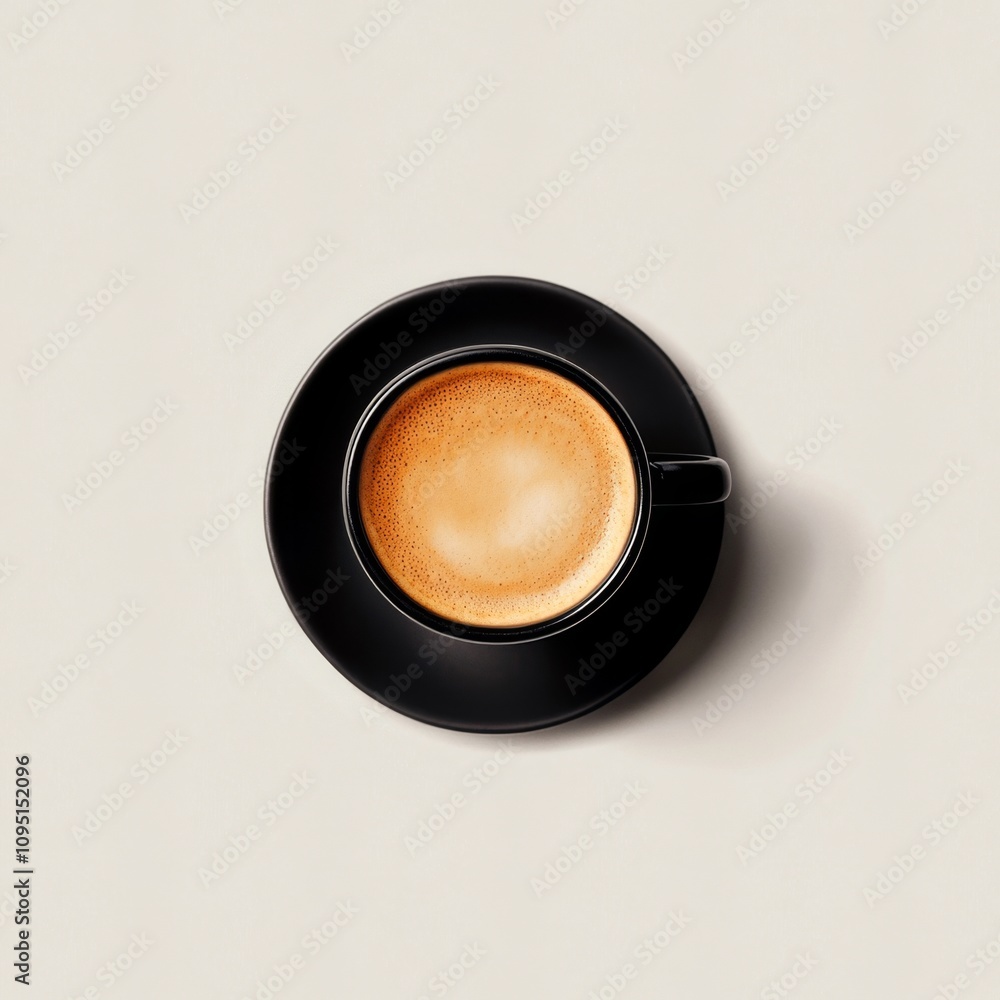 Stylish Black Espresso Cup Filled with Rich and Dark Coffee, Perfectly Topped for an Elegant and Sophisticated Beverage Experience Stylish Black Espresso Cup Filled with Rich and Dark Coffee, Perfectly Topped for an Elegant and Sophisticated Beverage Experience