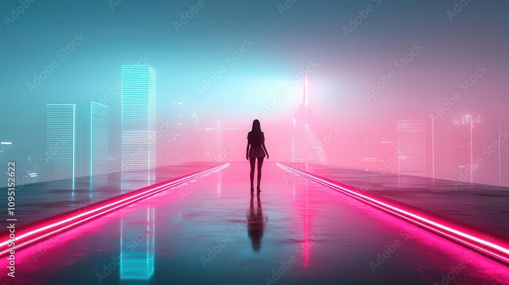 Dramatic confession on a futuristic city rooftop, glowing neon accents, 3D illustration Dramatic confession on a futuristic city rooftop, glowing neon accents, 3D illustration