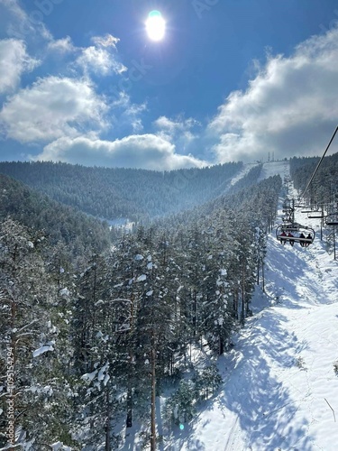 ski and the mountains