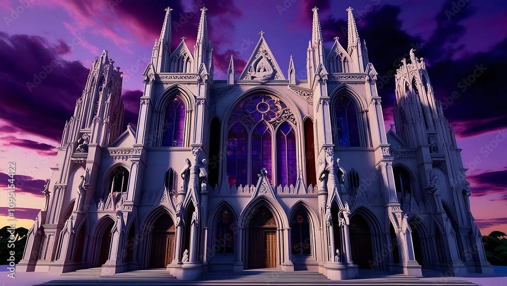 Obraz premium Fantasy Gothic Cathedral at Twilight