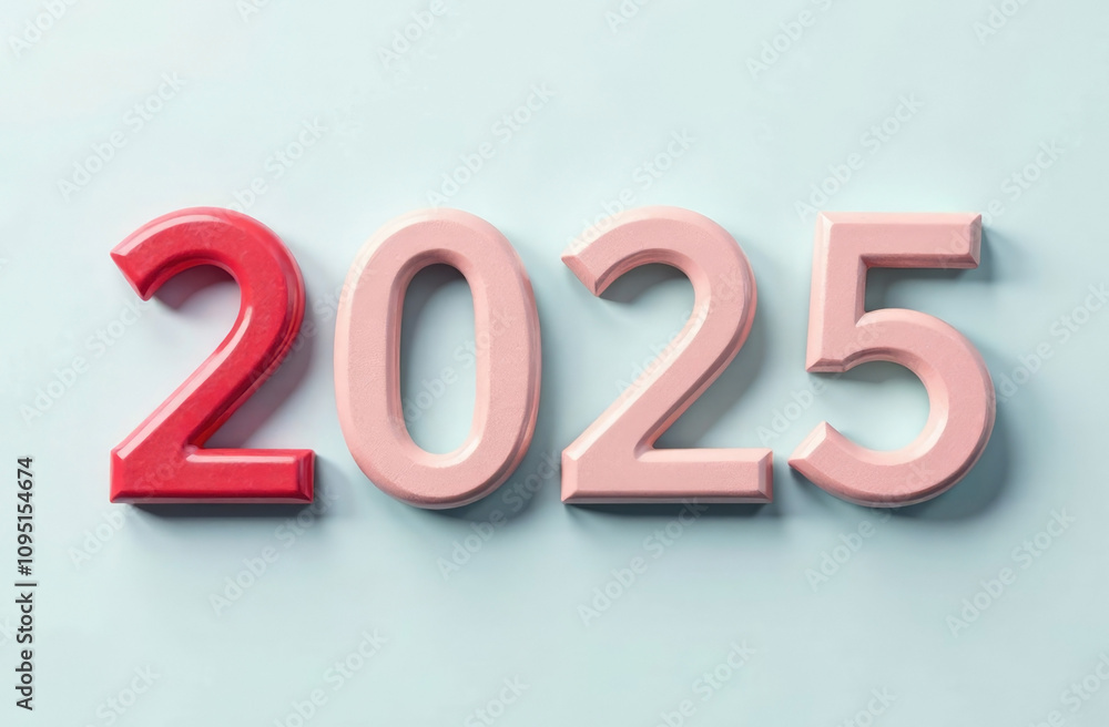 Holiday greeting Happy New Year 2025 card. Numbers of year wooden 2025 made by gold candles on bokeh festive sparkling background. Close-up. Top view Holiday greeting Happy New Year 2025 card. Numbers of year wooden 2025 made by gold candles on bokeh festive sparkling background. Close-up. Top view