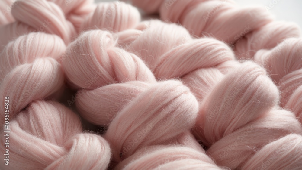 Soft Pink Wool Skewers Entwined Together in a Dreamy Arrangement with Gentle and Diffuse Lighting for Artistic Textile Imagery Soft Pink Wool Skewers Entwined Together in a Dreamy Arrangement with Gentle and Diffuse Lighting for Artistic Textile Imagery