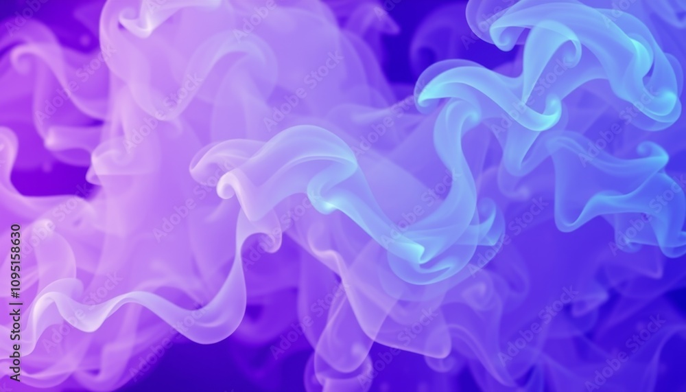 Fototapeta premium Electric smoke swirls in vibrant hues, creating a mesmerizing and dynamic visual experience in a digital art setting