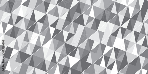 black and gray background seamless mosaic and low polygon triangle texture. triangles in gray tones. Triangle shape retro wall grid pattern geometric ornament tile vector square element.. , <