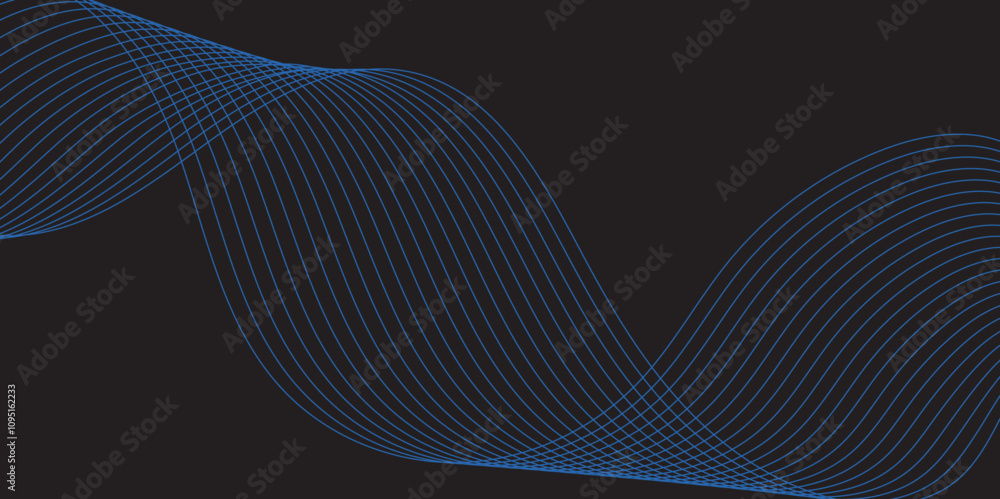 Abstract wave element for design of Stylized line art background. Line art striped graphic template of Wave effect, sound vibration. Medium banner size Vector background with lines. Abstract wave element for design of Stylized line art background. Line art striped graphic template of Wave effect, sound vibration. Medium banner size Vector background with lines.