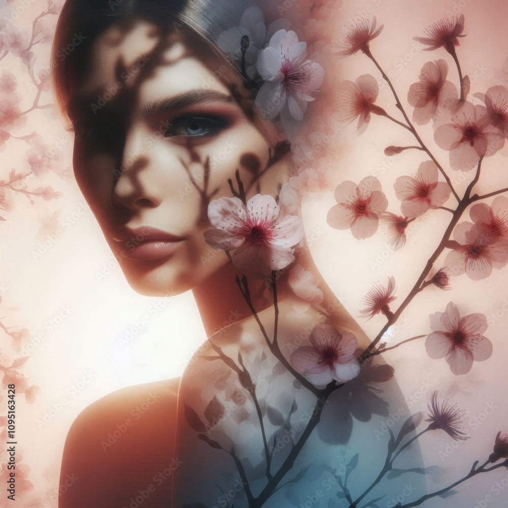 Fototapeta premium Ethereal Beauty with Blossoms in Soft Light