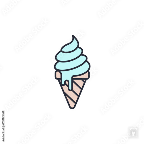 ice cream cone icon. ice cream cone Symbol sign for mobile concept and web design. Vector icon, Logo illustration, Vector graphics