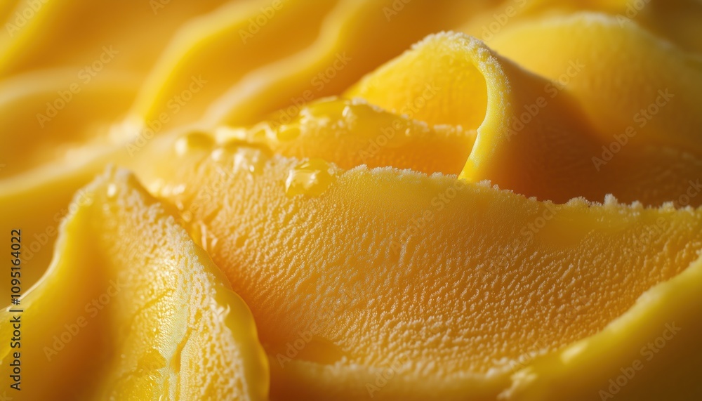 Exquisite View Of Chilled Mango Gelato In Intricate Detail, Perfect For Summertime Enjoyment. A Close-Up Look At A Delectable Treat. Exquisite View Of Chilled Mango Gelato In Intricate Detail, Perfect For Summertime Enjoyment. A Close-Up Look At A Delectable Treat.