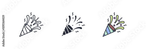 confetti icon. confetti Symbol sign for mobile concept and web design. Vector icon, Logo illustration, Vector graphics