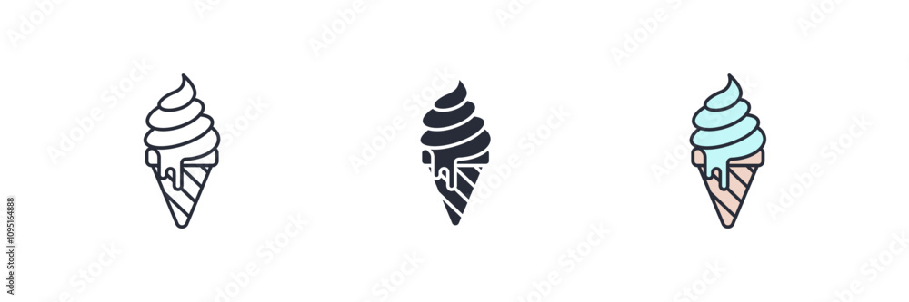 ice cream cone icon. ice cream cone Symbol sign for mobile concept and web design. Vector icon, Logo illustration, Vector graphics ice cream cone icon. ice cream cone Symbol sign for mobile concept and web design. Vector icon, Logo illustration, Vector graphics