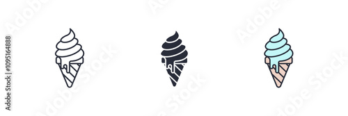 ice cream cone icon. ice cream cone Symbol sign for mobile concept and web design. Vector icon, Logo illustration, Vector graphics