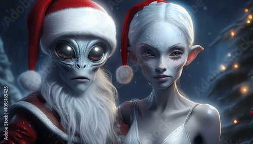 alien like santa photo