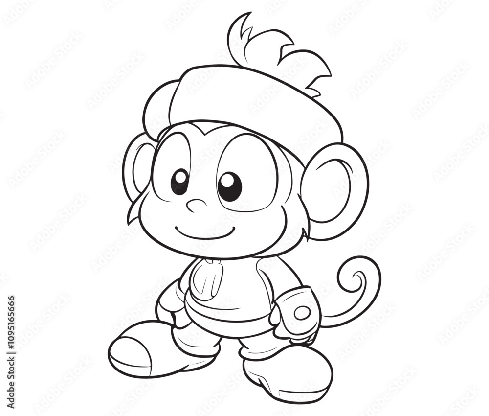 Baby cartoon monkey isolated on white background Baby cartoon monkey isolated on white background