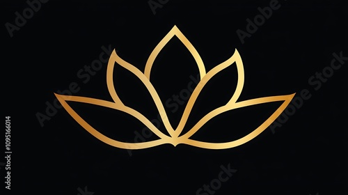 Golden Lotus Flower Elegant Minimalist Design