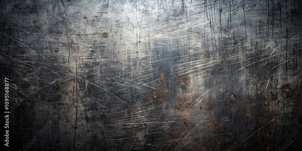 Obraz premium Scratched and Worn Metal Texture A Dark, Abstract Background with a Distressed Aesthetic