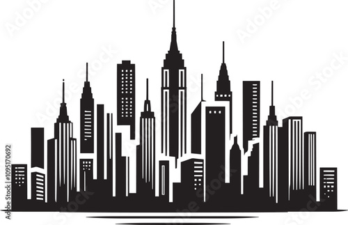 Skyline city silhouette vector illustration isolated on a white background