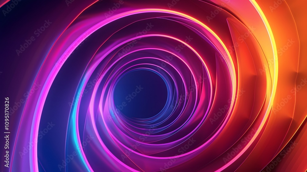 Abstract neon glowing spiral. Abstract neon glowing spiral.
