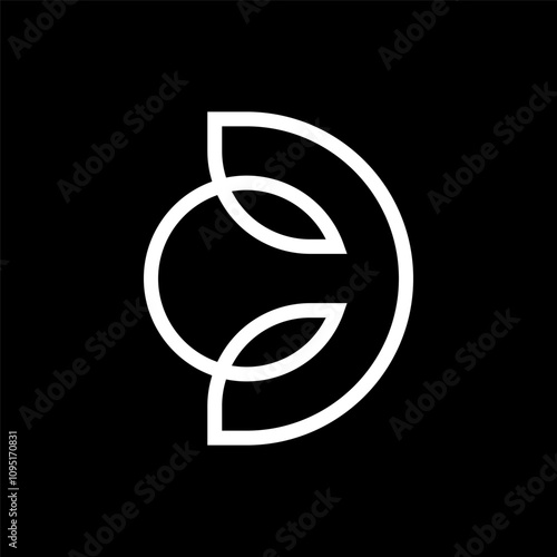 Letter CD or DC creative line monogram logo