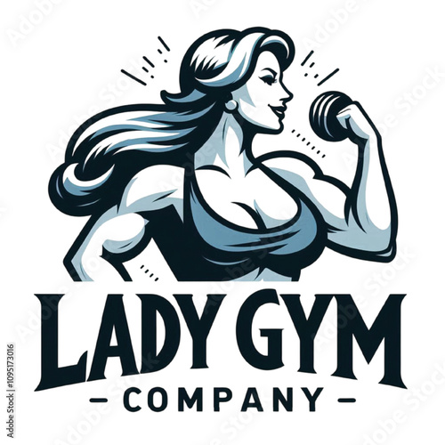Lady Gym company logo vector