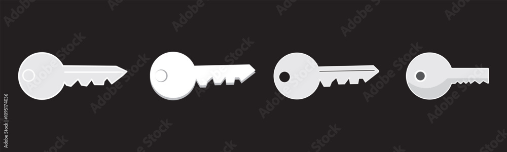Key icon set. Key vector icon. Key symbol