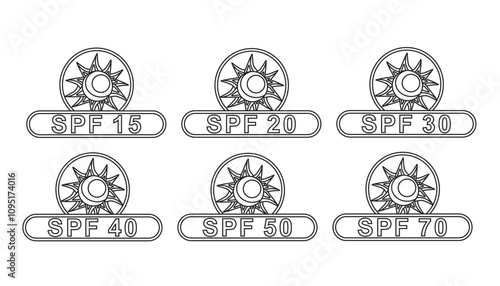 SPF icon set. vector illustration