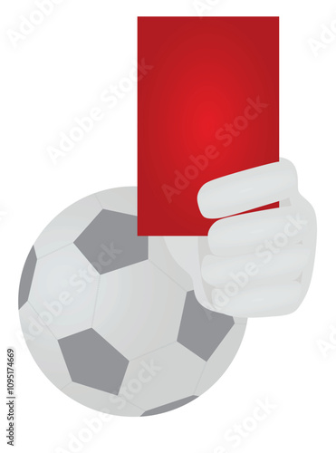 Ball with red card. vector