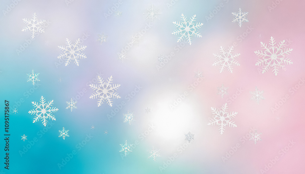 Magical Winter Background Wonderland with Paper Snowflakes for Christmas and New Year Magical Winter Background Wonderland with Paper Snowflakes for Christmas and New Year