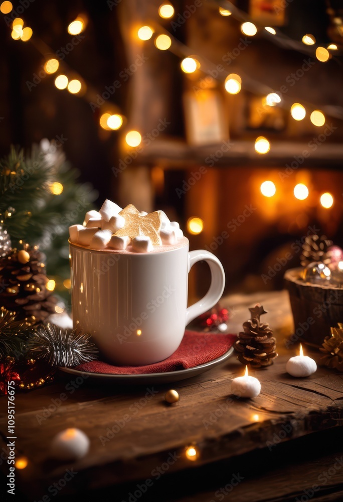 warm inviting cozy mug filled rich hot cocoa topped generously fluffy marshmallows chill winter day, drink, beverage, creamy, chocolate, sipping, fireplace warm inviting cozy mug filled rich hot cocoa topped generously fluffy marshmallows chill winter day, drink, beverage, creamy, chocolate, sipping, fireplace