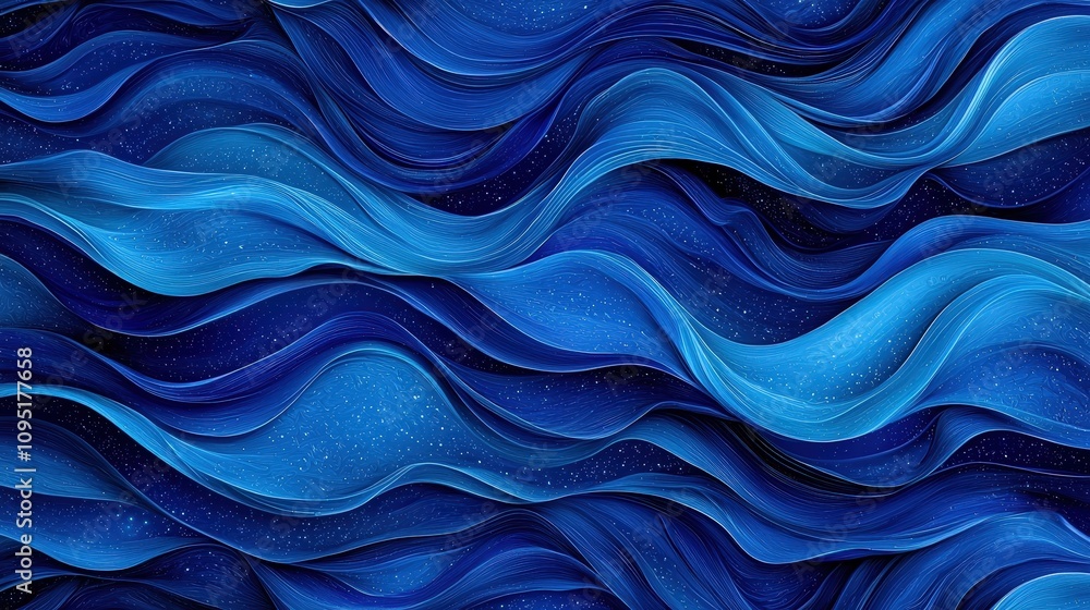 Abstract Blue Waves Night Sky Glowing Lights Swirling Texture Digital Art Abstract Blue Waves Night Sky Glowing Lights Swirling Texture Digital Art
