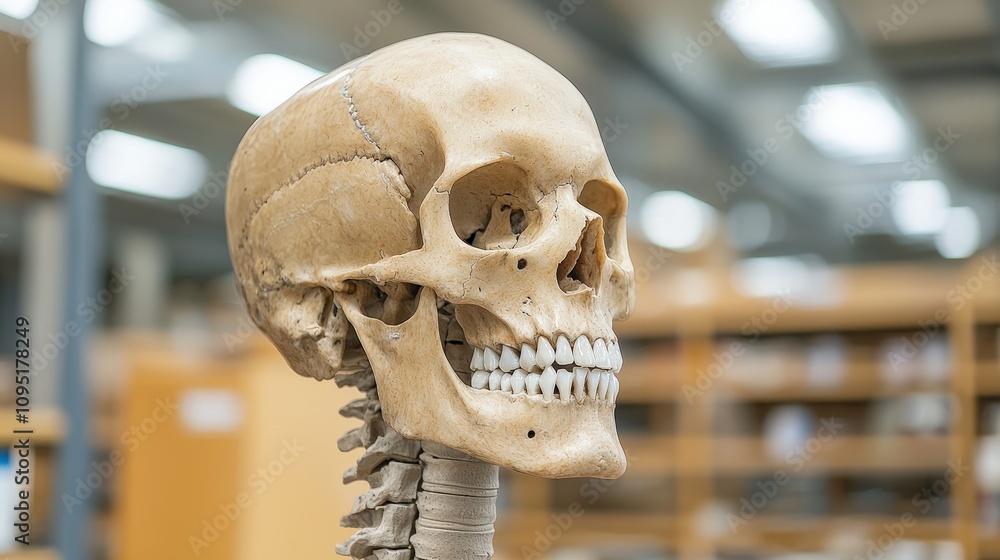 Human Skull Anatomy Model Medical Study Science Education Osteology