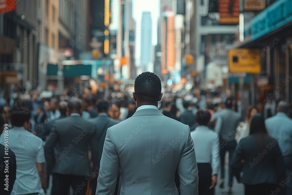 Professional Walking Alone Blurred City Rush Hour Professional Walking Alone Blurred City Rush Hour