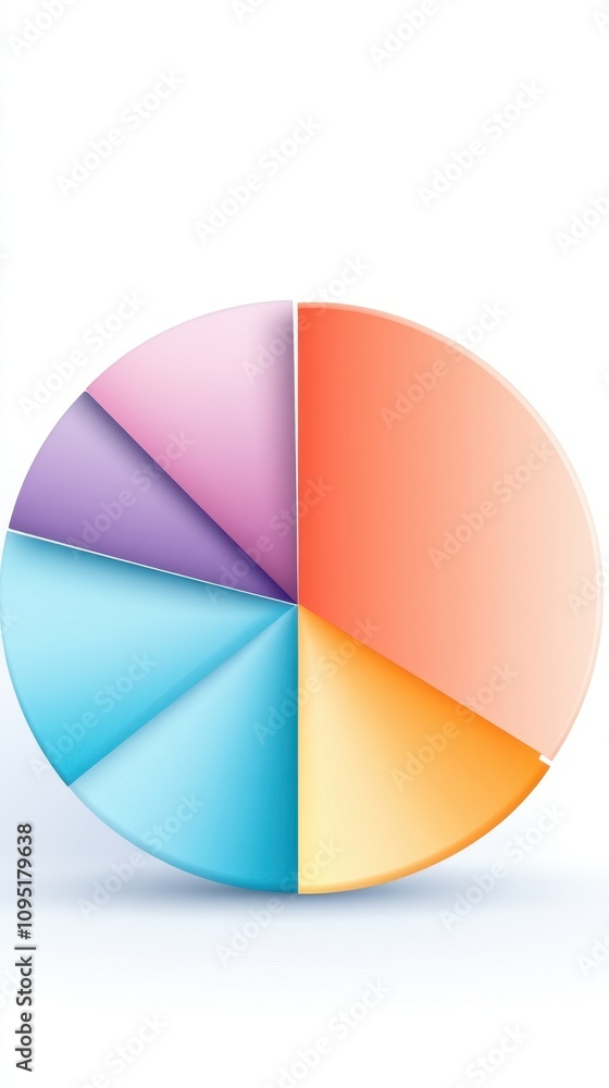 Fototapeta premium Colorful Pie Chart Showing Dividend Distribution Among Various Stocks by Percentage