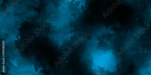 grungy blue stucco wall background in cold mood for web design, Smoke in the dark blue texture, watercolor background concept design background with smoke, watercolor painted mottled blue background.